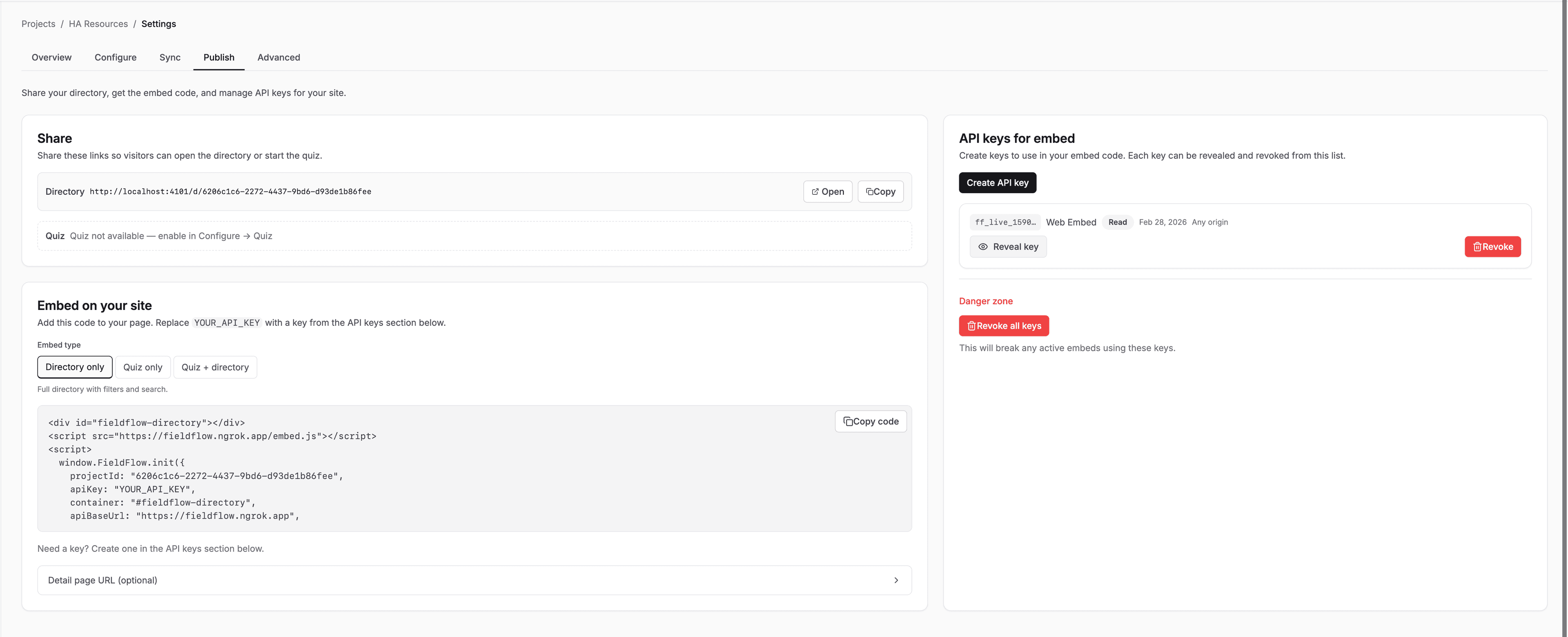 API key management and domain restrictions